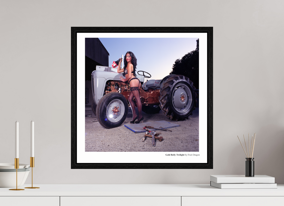20 x 20″, Floater Frame Gold Belly Twilight